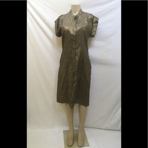 Aeve Women’s Size 8 Gold Button Down Shirt Dress